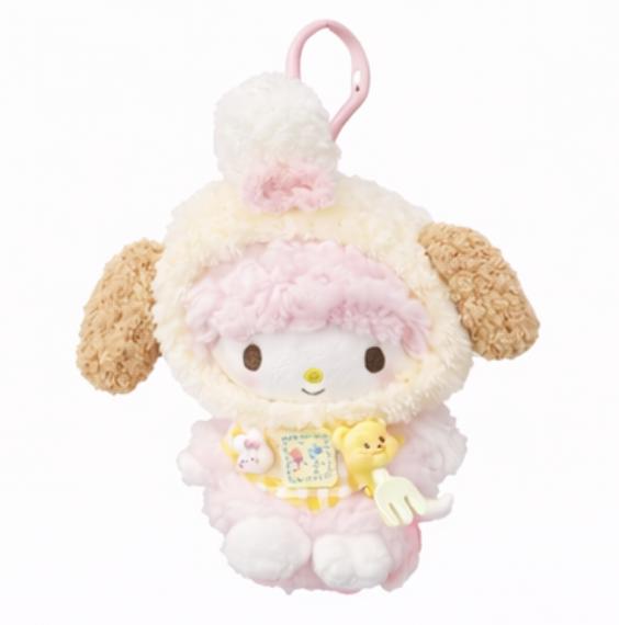 Pink Puppy weet Piano Gingham Angel Keyring