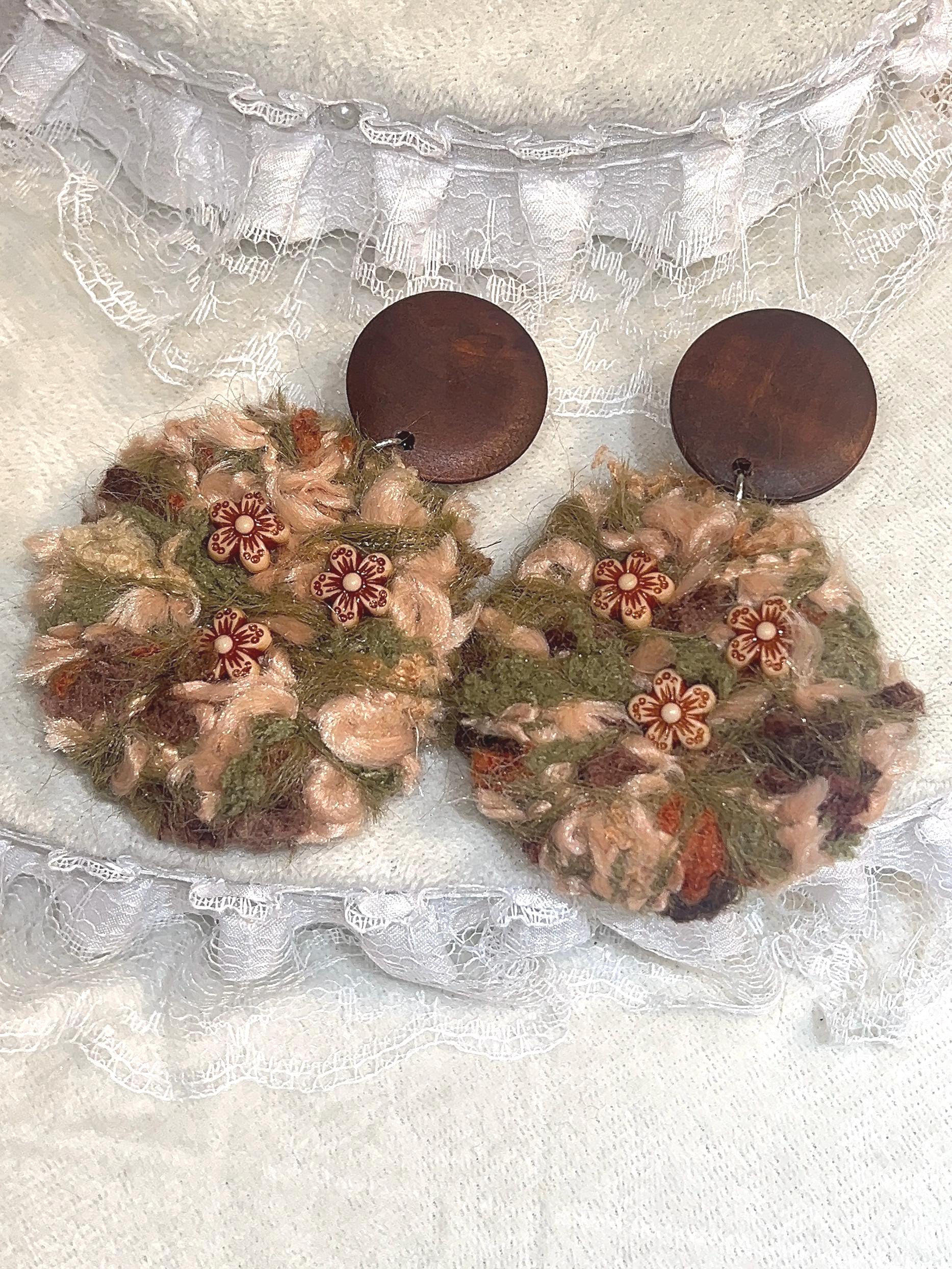 Autumn Meadow Textile Earrings
