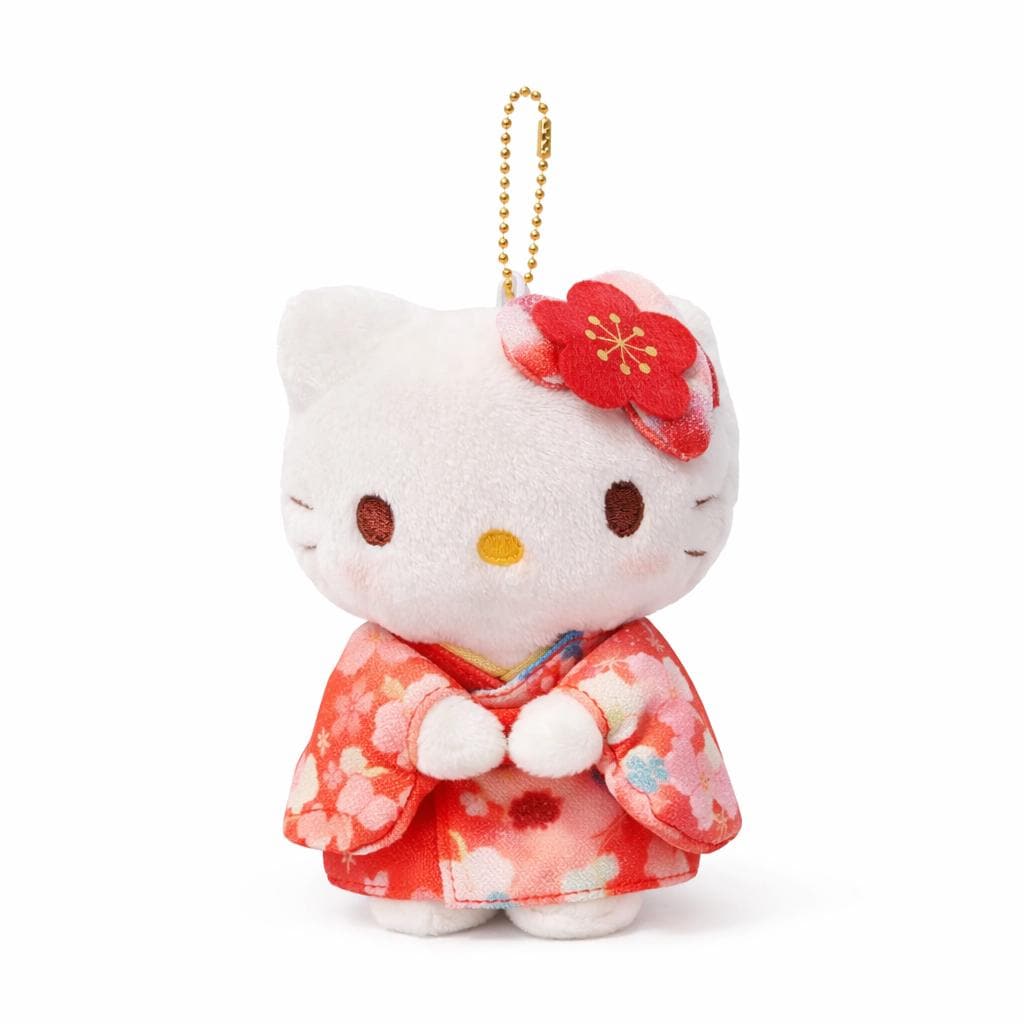 Hello Kitty Sakura Kimono Plush Keychain (Red Dress)