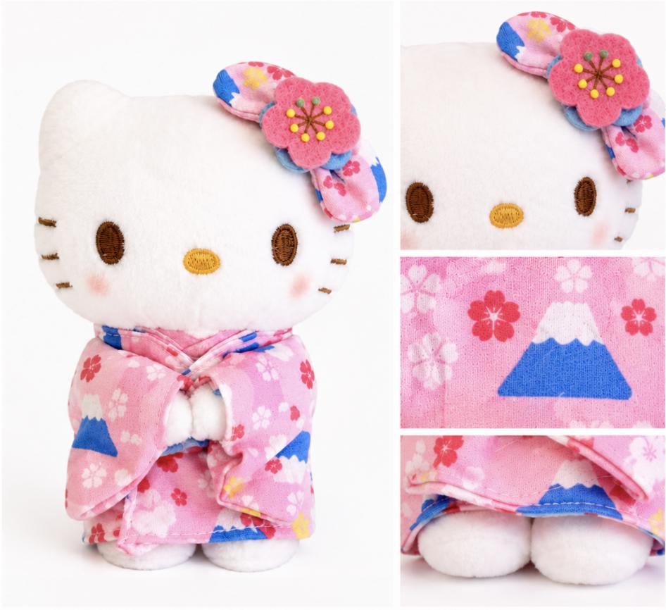Hello Kitty Sakura Kimono Plush Keychain (Red Dress)