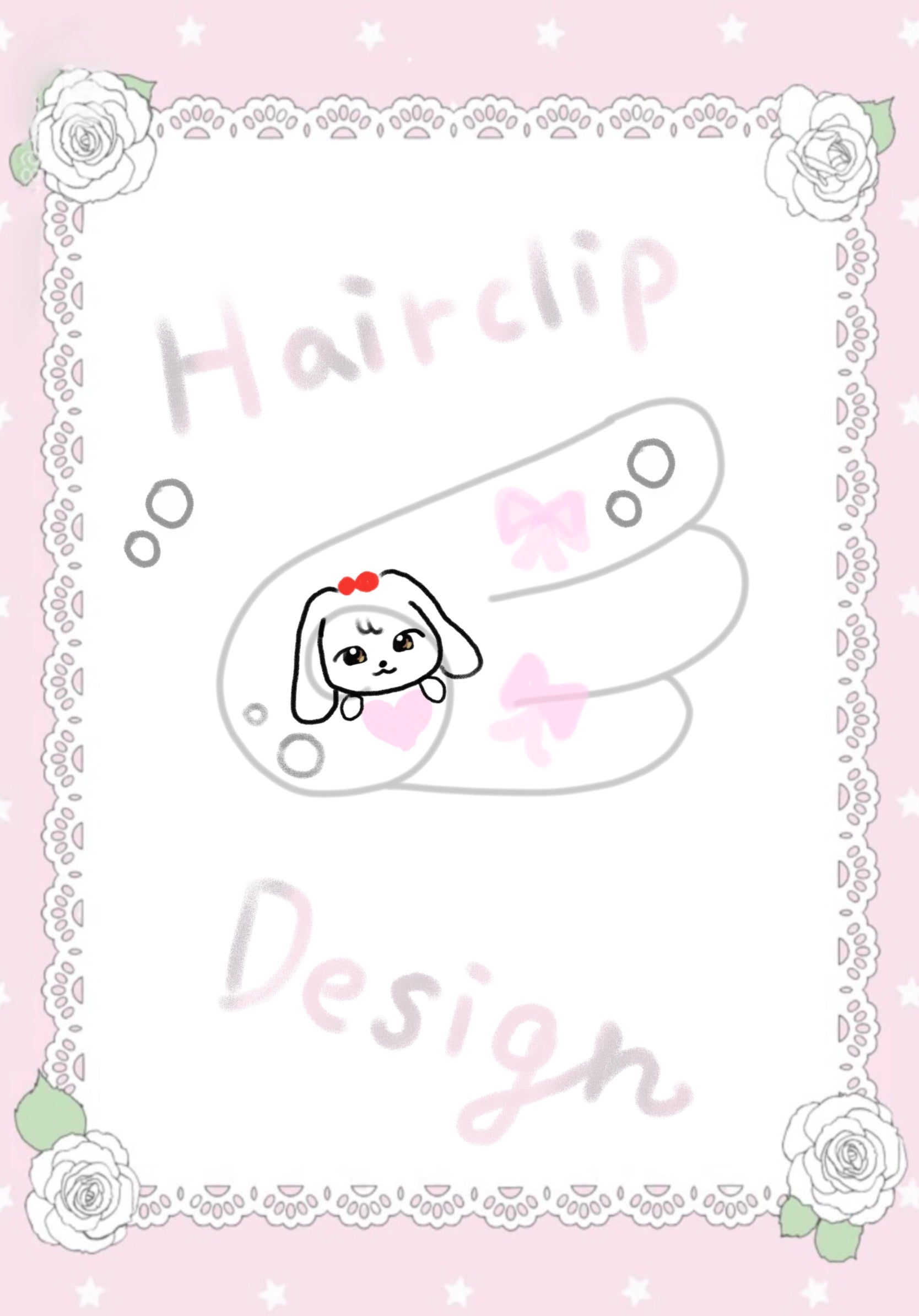 Hand-drawn pastel hair clip design poster