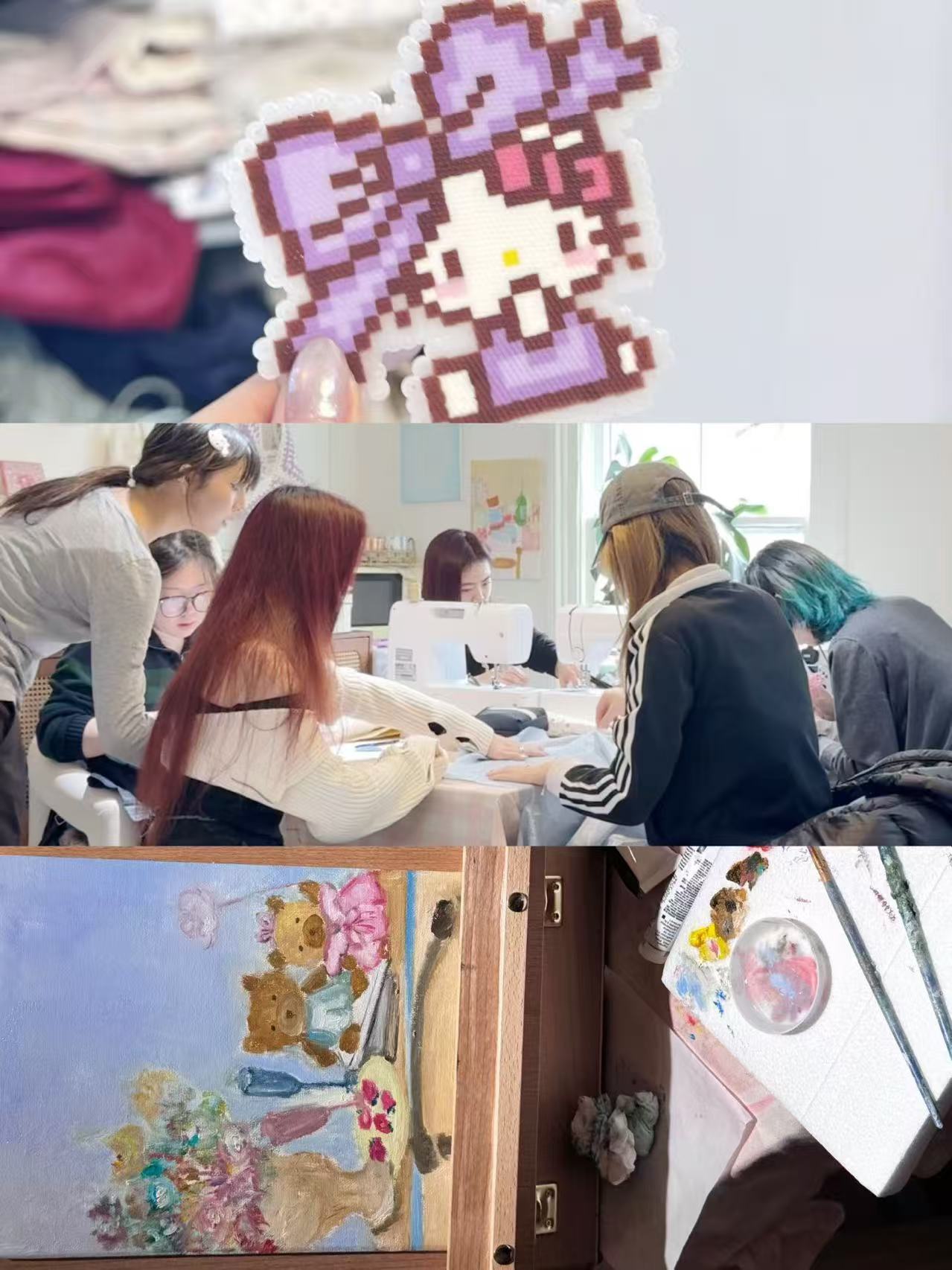 Workshop participants and creative projects