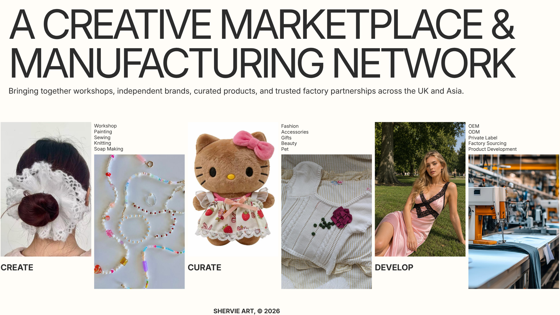 A creative marketplace and manufacturing network overview